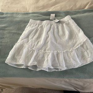 Hollister white mini skirt